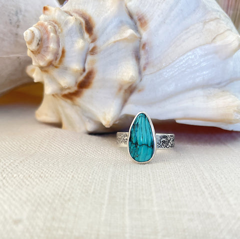 Carved Turquoise Ring