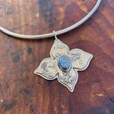Dainty Blue Kyanite Floral Collar Necklace
