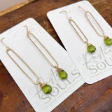 Paperclip Peridot Gold Dangles