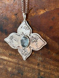 Dainty Blue Kyanite Floral Collar Necklace