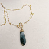 Moss Agate Snake Necklace