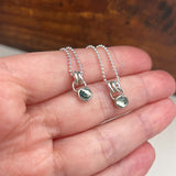 Dainty Moss Agate Charm Necklace