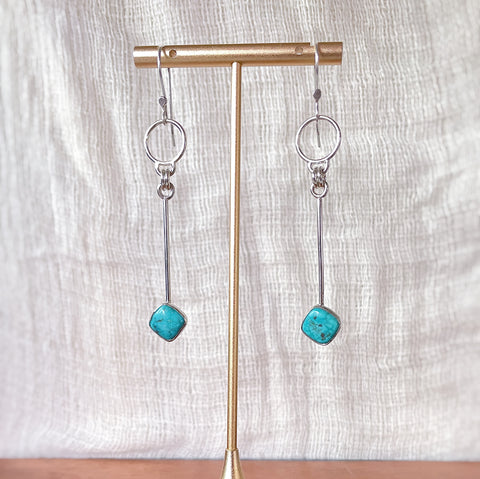 Hoop & Bar Turquoise Earrings