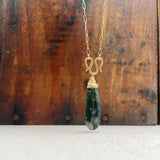 Moss Agate Snake Necklace