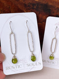 Paperclip Peridot Sterling Dangles