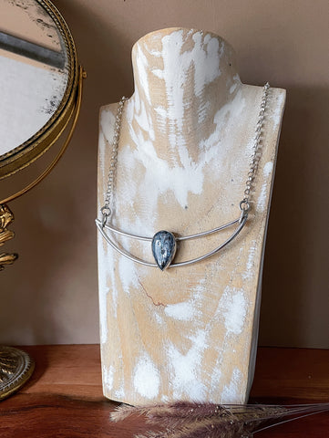 Blue Kyanite Crescent Necklace