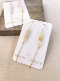 Gold Montana Agate Stick Earrings