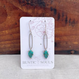 Paper Clip Turquoise Earrings