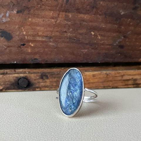 Blue Kyanite Split Shank Ring