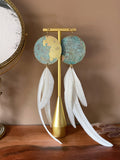 Recycled Patina Feather Earrings