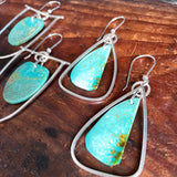Geometric Turquoise Hoops