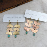 Recycled Patina Half Moon Earrings
