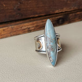 Triple Moon Goddess Aztec Lapis Ring