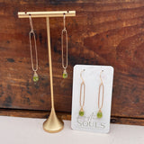Paperclip Peridot Gold Dangles
