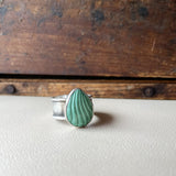 Carved Turquoise Wide Band Ring