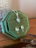 Dainty Pear Kyanite Studs and Necklace