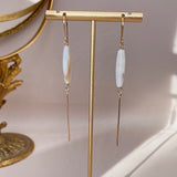 Gold Montana Agate Stick Earrings
