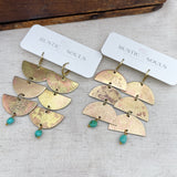 Recycled Patina Half Moon Earrings