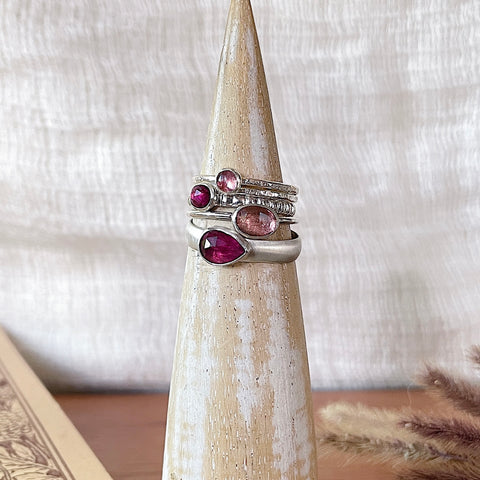 Pink Tourmaline Ring Stackers