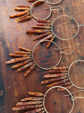 Orange Kyanite Gold Hoop Earrings