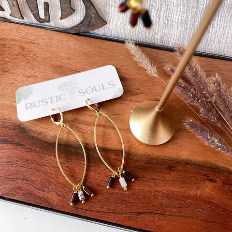 Black Agate Marquee Earrings