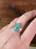 Triple Moon Goddess Turquoise Ring