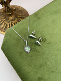 Dainty Pear Kyanite Studs and Necklace