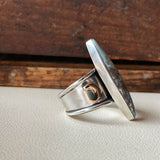 Triple Moon Goddess Aztec Lapis Ring