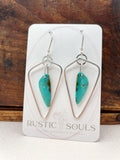 Geometric Turquoise Hoops