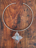 Blue Kyanite Floral Collar Necklace