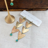 Recycled Patina Chevron Earrings