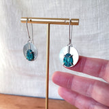Carved Turquoise Dot Earrings