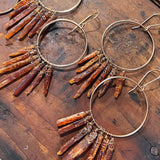 Orange Kyanite Gold Hoop Earrings