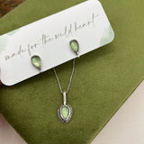 Dainty Pear Kyanite Studs and Necklace
