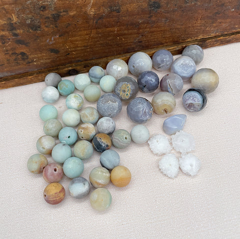 Destash Agate & Amazonite Beads