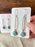 Paper Clip Turquoise Earrings