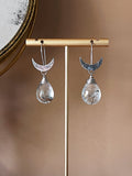 Rutilated Quartz Crescent Earrings