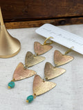 Recycled Patina Chevron Earrings