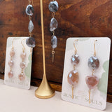Diamond Moonstone Earrings