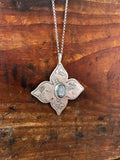 Dainty Blue Kyanite Floral Collar Necklace