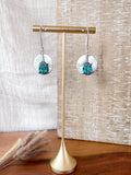 Carved Turquoise Dot Earrings