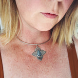 Blue Kyanite Floral Collar Necklace