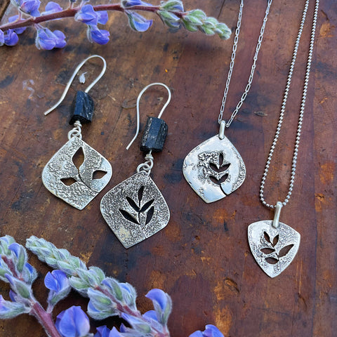 Immortalized Petal Earrings & Necklace