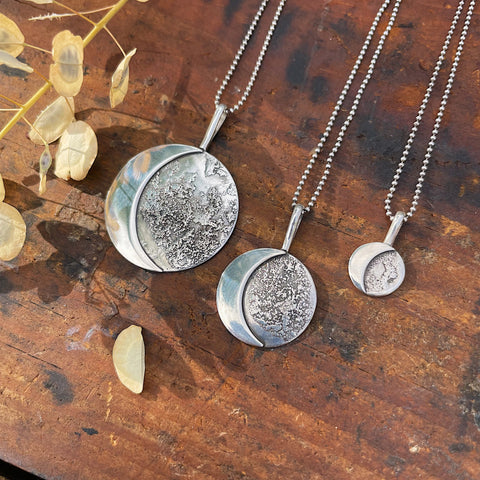 Reticulated Moon Talisman Necklace