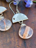 Half Moon Brazilian Quartz Earrings