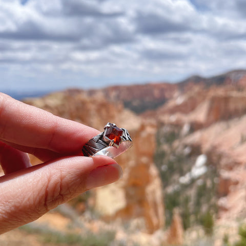 Fused Garnet Ring