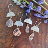 Half Moon Brazilian Quartz Earrings