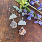 Half Moon Brazilian Quartz Earrings