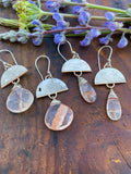 Half Moon Brazilian Quartz Earrings