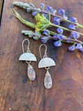 Half Moon Brazilian Quartz Earrings